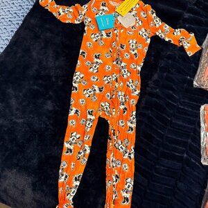 Posh Peanut Orange Halloween Ruffled Zippered One Piece